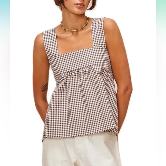 Brown Pleated Tank - Picture 2 of 7